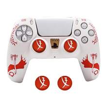 Funda protectora de silicona suave para mando de juego, pegatina de patrón de araña para panel táctil del mando, accesorios de tapa de joystick - Ver 11