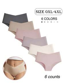 GYEY 6 Stücke nahtlose Damen-Höschen in großen Größen mit hoher Taille, schnelltrocknend und atmungsaktiv, Nylon-Elasthan-Mischgewebe, 4-Wege-Stretch, für Yoga, Fitness und Tanz - Verschiedenfarbig - Übersicht 6