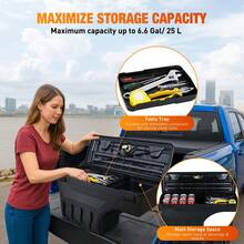 Nilight Truck Bed Tool Box Passenger Side Truck Tool Box Fit For Chevy GMC Sierra 1500 2500 3500 2007-2018 ABS Swing Case Truck Bed Storage Box W Lockable Lid Waterproof Wheel Well Toolbox - A - View 2