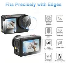 [8-In-1]Multi-Function Set, Compatible With DJI Osmo Action 6/Action 5Pro Camera - 6 Anti-Scratch Glass Screen Protectors For Lens, Front And Rear Screens + 2 Lens Covers, 9H Scratch-Resistant, High-Definition Transparent, Suitable For Surfing, Skiing, Cycling And Other Sports. - View 4