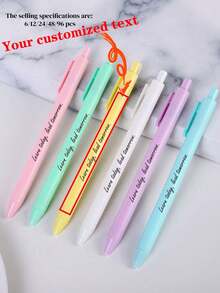 6/12/24/48/96pcs Customized Gift Pens, Teacher Rewards For Students, Suitable For Back To School Supplies, School Event Prizes, Customized Gift Pens For Teachers Day, Personalized Gift, Positive Affirmation Pens - Multicolor - View 12