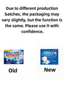jakehoe 12pcs/24pc Toilet Cleaning Tablets, Designed For Effervescent Cleaning, Daily Maintenance Of Toilet Bowl Cleanliness, Reducing Scrubbing Time, Deodorizing, Removing Yellow Stains And Odors, Improving Bathroom Environment, Great Helper For Home Cleaning (New And Old Models Randomly Shipped) - Solid State - View 8