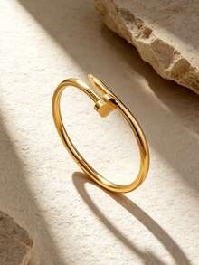 2 PIEZAS Pulseras de acero inoxidable con diseño de trébol de cuatro hojas y corazón, estilo elegante y de moda para mujer, adecuadas para uso diario, ir al trabajo o viajes de vacaciones - Amarillo Oro - Ver 7