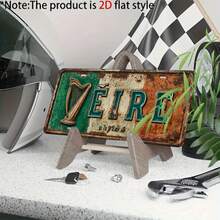 2D Flat Vintage Irish Metal Wall Decor | Rustic Green And "VEIRE" Sign, Perfect For Home, Porch, Patio, Garden, Garage, Cafe, Office - Perfect Gift, Decorative Metal Plaque, Metal Wall Art Decor, Great For Room Decoration - A - View 5
