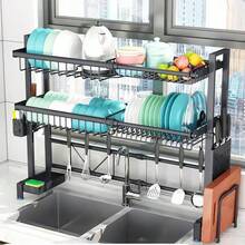 LEO IRIS 1-Tier Countertop Dish Rack And Drain Rack, Adjustable Kitchen Sink Shelf, Dish Holder, Drain Rack, Black Kitchen Storage Rack - View 6