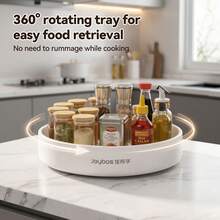 Joybos 360° Spinning Disk, Kitchen Turntable Multifunctional, Storage And Organizing Boxes, Spinning Disk Display, Smooth Base, Large Capacity For Spice Rack, Space Saving Skincare Organizer, Dormitory, Refrigerators, Bathroom Vanities, Under Sinks, White - View 5