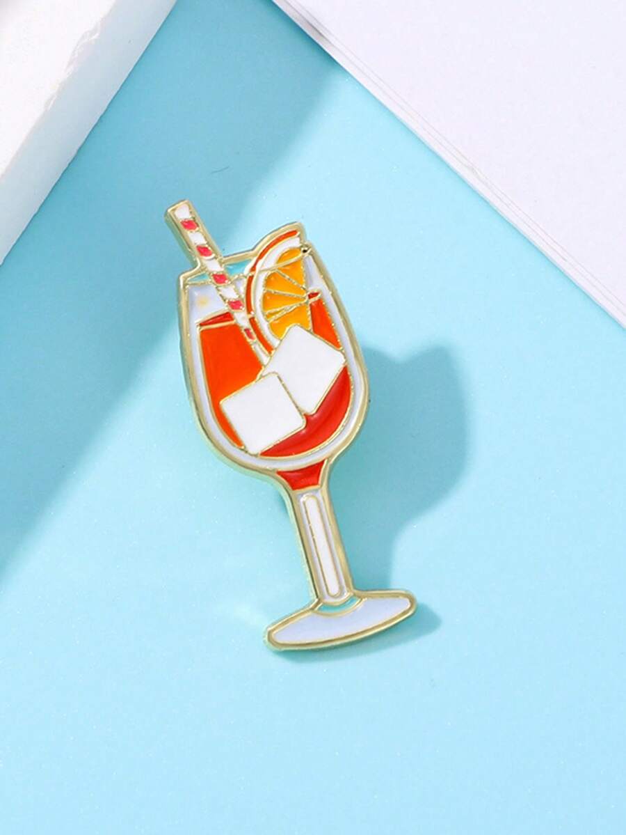 Vacation Style Beverage Brooch Decorative Accessory - Orange - View 1