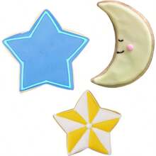 Cutter Set - 3 piece - Crescent Moon Stars - - Tin Plated Steel - inicial - Ver 3