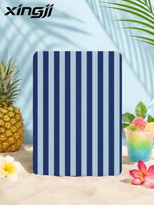 1pc Navy Blue Striped/Plaid Pattern E-Book Protective Case, Compatible With Kindle Youth/Kindle NK 11/Paperwhite 5, (A16) 11 Inch 11th Generation 2025 Accessories, Compatible With IPad 10.2 Inch 10th Generation Protective Shell, With Auto Wake/Sleep Function, Lightweight And Convenient, Perfect Fit To Protect Your Tablet/Reading Device - Multicolor - View 2