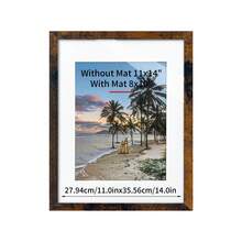 1pc Rustic Style Vintage White/Embroidered Brown Lightweight Picture Frame, American Wall Decor. Retro Poster, Photo, Artwork Framing Frame. Available In 8.5x11/A4/11x14(8x10) Inches (Picture For Reference Only, Randomly Gifted Photo Paper Included) - 1PC - View 16