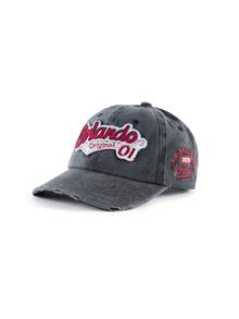 Rollcall Unisex Distressed "Orlando 01" Embroidered Baseball Cap - Vintage Adjustable Outdoor Casual Hat,Beach,Travel - A - View 3