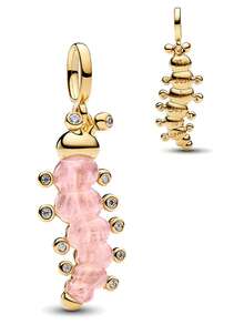 1pc Charming Vintage Electroplated Gold/Silver Angel, Star, Rose Beaded Pendant, Versatile DIY Bracelet/Necklace Gift - Multicolor - View 14