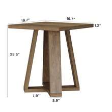 Tribesigns 19.7" Modern Farmhouse MDF End Table, Cross Leg Square Side Table With Wood Grain Finish, 23.6" Tall Accent Table For Living Room - màu nâu - Xem 6