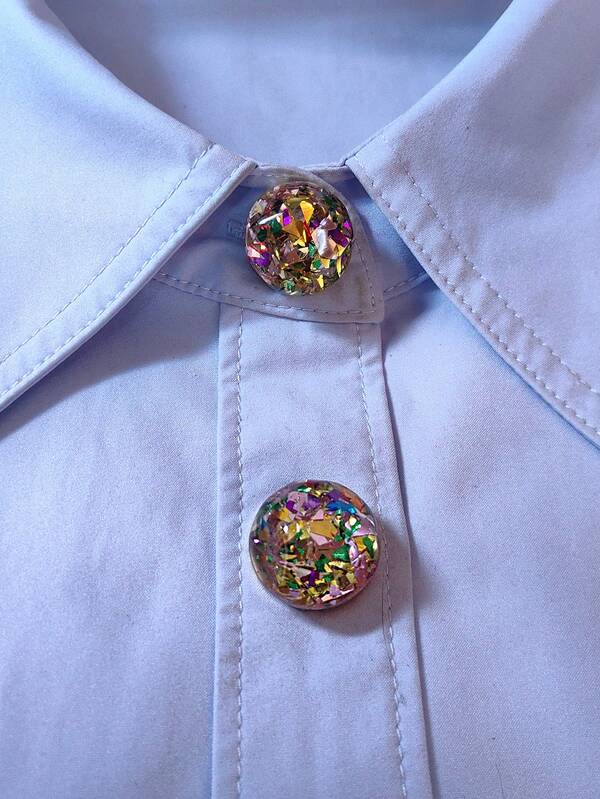 1pc/2pcs Elegant Geometric Button Cover, Shirt Button Cover Clip-On Button Cover Fashion Crystal Cufflink Cover, Suitable For Tuxedo And Wedding Dress Decoration