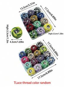 12/16 Colors DIY Lace Yarn Set, Solid Color Or Dual Color Optional, Random Color Box, Soft And Smooth Lace Yarn, Crochet Accessories, Cross Stitch, Embroidery, Mini Dolls, Handmade Hair Clips - Lace Thread - View 8