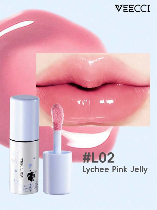 VEECCI Lip Gloss Hidrasi Bercahaya, Lip Gloss Hidrasi Bercahaya, Tahan Lama & Hasil Akhir Alami, Berkilau Seperti Cermin dan Melembapkan, Lip Gloss Highlight Bertekstur Cair, Ideal Untuk Pemula Makeup