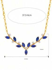 1 pieza Collar con colgante de cuerno de ciervo & rama de olivo de plata de ley S925 para mujer, joyería de cadena de clavícula elegante, artística, de lujo y alta gama, accesorio de cuello versátil para el uso diario y reuniones - Hojas - Ver 11
