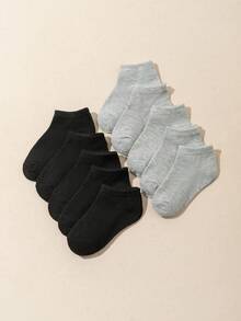 5/10/20 Đôi Tất cổ ngắn trẻ em bằng cotton màu trơn, đi học, thể thao, mặc thường ngày - Nhiều màu - Xem 8