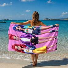 1 Peça Toalha de Praia com Estampa Trio da Moda, Ultra Macia e Secagem Rápida, Adequada para Toalha de Banho / Toalha de Piscina / Toalha de Academia - Multicolorido - Visão 12