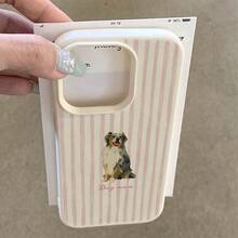1pc TPU Material Soft Pink & White Striped Edge Cool Slogan Pattern Phone Case Compatible With IPhone 17 Pro Max/17/16 Pro Max/15/13/12/11/ S20 FE/A15/S24/A55/ Note 11/Note 12/Note 13 Pro Full Coverage Shockproof Soft Shell Protective Cover - White - View 5