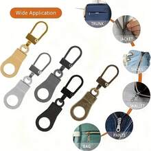 4/5/10pcs Small Hole Zipper Puller Instant Zipper Repair Kit, Universal Zipper Slider Head Replacement Accessories For Bags, Down Jackets, Purses, Clothes, Shoes - Multicolor - View 10