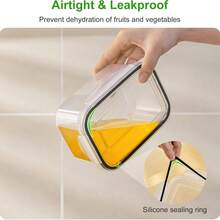 Set de 3 piezas de utensilios de cocina para autocaravana, adecuado para uso familiar, accesorios para refrigerador de autocaravana, contenedores de almacenamiento de alimentos de alta calidad con diseño de sellado a prueba de fugas, reutilizables y apilables, excelentes para preparación de comidas y organización de la cocina - Multicolor - Ver 4