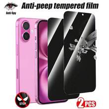 2 Películas Protectoras de Vidrio de Privacidad, Compatibles con 12 12mini 12pro 12promax 13 13Pro 13Prpmax. Protector de Pantalla Compatible con iPhone Privacidad, Impermeable, Protector de Pantalla Compatible con iPhone 14, Resistente a Arañazos, Protector de Pantalla Compatible con iPhone 16 Pro, Accesorios Móviles, Fácil de Instalar, Impermeable, Resistente a Arañazos, Regalo de Cumpleaños [Versión Internacional, No Versión Local] - Multicolor - Ver 2