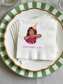 客製化人臉照片餐巾紙 派對用相片雞尾酒餐巾紙 30歲生日裝飾 定製禮物 返校季 - 樣式 2 - 查看 10