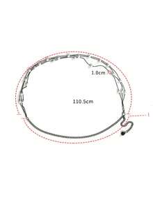1 pieza Cadena de cintura de metal con perlas de 3 capas multicolor para mujer, accesorio de cadena corporal para camisas y vestidos, cinturón delgado versátil y minimalista de moda, adecuado para uso diario, salidas, ocio, fiestas, reuniones, estilo Cute Core - A - Ver 9