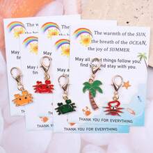 5pcs/10pcs Crab And Coconut Tree Party Keychain Set, Pocket Hug Token, Pocket Hug Gift Bag. Used For Car Keys, Backpacks, Phones And Other Small Accessories. Suitable For Travel Souvenirs, Beach, Pool Parties, Summer Outdoor, Commemorative Gifts, Birthday Parties, Friendship Gifts And More. Give To Your Friends, Family And Partners. - Multicolor - View 10