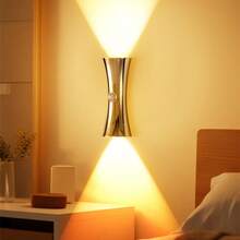 現代 LED 磁吸壁燈，LED 無線感應壁燈，可調光壁燈裝飾燈，LED 無線臥室床頭夜燈，適用於走廊、浴室、臥室、廚房、家居裝飾、客廳裝飾 - 沙漏造型 - 查看 10