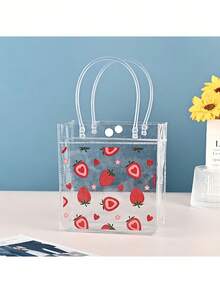 1/3/6/12pcs Transparent PVC Gift Bags With Pink Bow And Daisy Pattern - Mother's Day, Wedding, Birthday Party, Valentine's Day Elegant Tote Bags (Pink Ribbon Not Included), Durable Wedding Favor Bags, Transparent Bags - Gift Bags - View 8