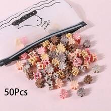 50Pcs Girls Random Color Flower Crown Five-Pointed Star Rabbit Ear Daisy Hair Clips Hair Claws, Cute Hairstyle Design Hair Accessories Hair Clips Suitable For Daily Use - Multicolor - View 7