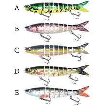 1pc/5pcs 13.3cm 19g 7-Joint Multi-Segment Fish Lure With Built-In Rattle, ABS Hard Bait, Sinking S-Curve Swimming Lure, Freshwater And Saltwater Universal For Topmouth, Bass, Pike, Bionic Fish Bait - A - View 2