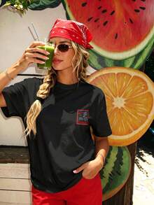 Women T-Shirts - 黑色 2 - 查看 2