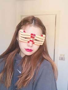 1/2 Pairs Y2K Oversized Frameless Fashion Glasses For Women, Photography Props, Suitable For Summer Beach, Outdoor Travel And Other Occasions, Creative Exaggerated Design Funny Party Costume Props, Adult Cosplay Mask, Horror Theme Party Photo Prank - A - View 2