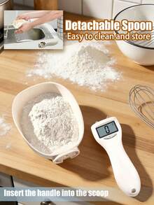 [talla grande Vendido] Cuchara Medidora Electrónica, Báscula de Gramos, Cuchara Medidora de Harina y Alimentos, Báscula de Café y Leche, Ayudante Esencial para Hornear y Hacer Pasteles, Capacidad Máxima 800 Gramos, 4 Conversiones de Unidades, Pantalla LED de Alta Definición. (Baterías No Incluidas) - Escala de cuchara - Ver 2