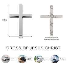 2pcs/1pc 3D Metal Christian Cross Emblem Sticker, Self-Adhesive Jesus Christ Car Badge Decal For Trunk, Tailgate, Side Fender & Rear Exterior Decor, Faith-Inspired Auto Styling Accessory - 2 Pcs (Red) - 查看 2