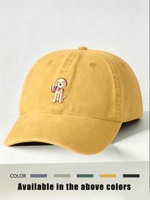 1件刺繡小狗與國旗水洗棒球帽，可調節防曬休閒帽，適合春/秋季旅行、海灘度假，Y2K風格青少年帽 - 棒球帽 - 查看 21