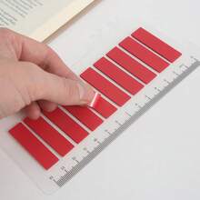 Solid Color Long Strip Transparent PET Index Tabs With Ruler Paper Card, Minimalist Writable Self-Adhesive Page Markers, Clear Sticky Flags For Book Annotation, Journal Making, School & Office Stationery Supplies - Multicolor - View 4