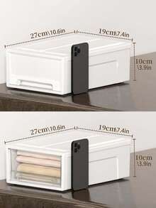 1/2/5pcs Desktop Storage Box Transparent Cosmetic Stationery Jewelry Bathroom Organizer Drawer-Style Multi-Layer Plastic Organizer Box Refrigerator Drawer-Style Storage Organizer Modern Housewife Ice Storage Box Drawer Freezer Fresh-Keeping Box - Clear - View 11