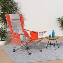 Kijaro Beach Sling with Cooler Pocket - Various Fun Colors and Patterns - Perfect Beach Folding and Camping - Includes a Detachable Pillow - Naranja - Ver 3