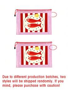Waterproof Fashion Beach Bag With Cute Fish Pattern And Lemon Decor, Ocean Theme Large Capacity Transparent Makeup Bag With Nylon Zipper, Lightweight Sun-Protective Storage Pouch, Multi-Functional Organizer Bag, Perfect For Swimming, Beach, Diving And Summer Vacation, Back To School Season, Gift For Friends, Family, Besties, Classmates, Unique Birthday Gift, Holiday Gift, Party Gift And Back To School Gift - Multicolor - View 4