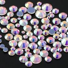 YONGNING SS6-30 800顆混尺寸水晶熱燙透明玻璃水鑽 平底裝飾 DIY 3D 水鑽貼花，適用於鞋子、衣物、帽子及其他日常用品 - 混大小 - 查看 3