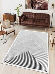 Digitally Printed Non-Slip Washable Runner And Area Rug Living Room Carpet, Modern Design | Modern, Scandinavian, Bohemian And Classic Styles | 100% Polyester - Grey - View 5