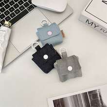 Mini estuche protector de auriculares de mezclilla, monedero, bolsa de almacenamiento de auriculares portátil con tapa abatible, bolsa de auriculares Bluetooth de carcasa blanda - Multicolor - Ver 3