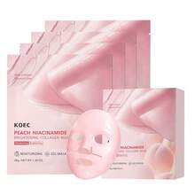 KOEC 水蜜桃菸鹼醯胺亮白膠原蛋白面膜，打造玻璃肌，緊緻保濕臉部面膜，提升彈性與光澤，韓系護膚 - 蜜桃粉 - 查看 7