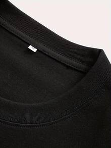 Printed Short Sleeve T Shirt - 黑色 - 查看 4