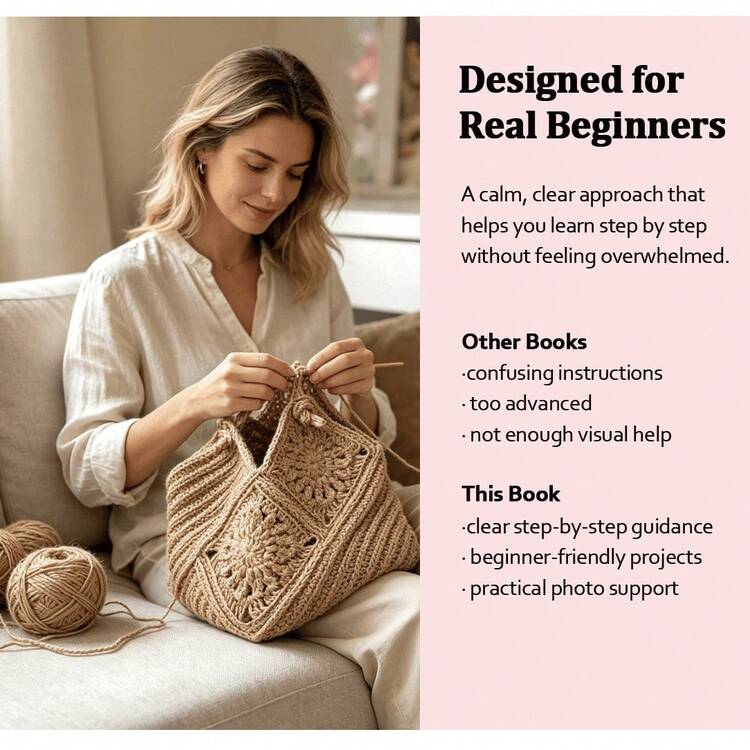 LIFLIKWALL 2D Flat Crochet Bag For Beginners: Complete Crochet Handbag Pattern Guide, Suitable For Beginners And Enthusiasts Who Want To Make Exquisite Handmade Bags, Simple And Stunning Crochet Bag, Gift For Crochet Lovers (Beginner Crochet Series) - A - View 7