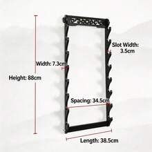Multi-Layer Wall Mounted Katana Knife Shelf Support Wooden Samurai Sabre Real Size Japanese Katana Storage Rack Organizer Damascus Sword Stand Holder Display Home Decoration Accessories - Black - View 12